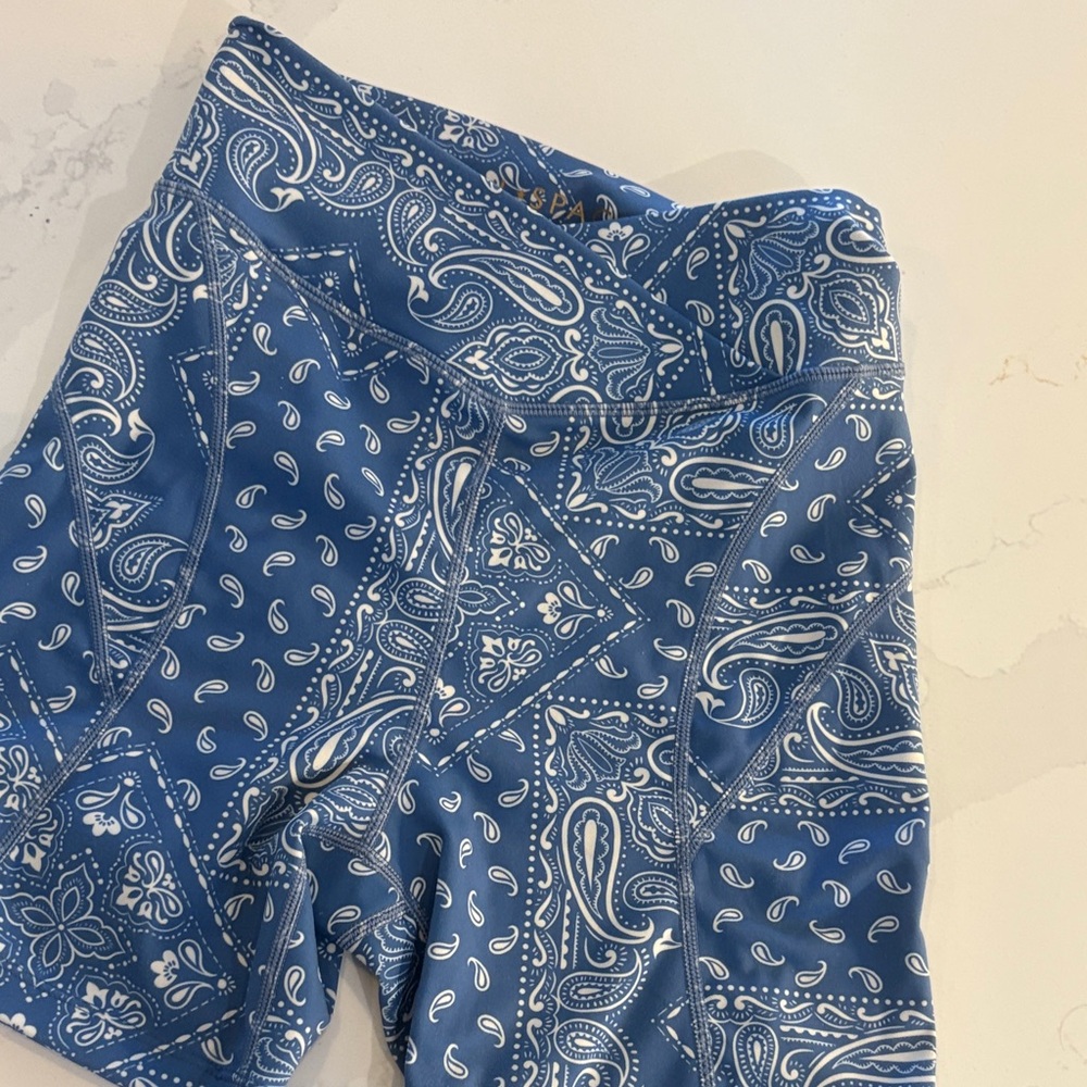L*Space Blue Paisley Athletic Shorts